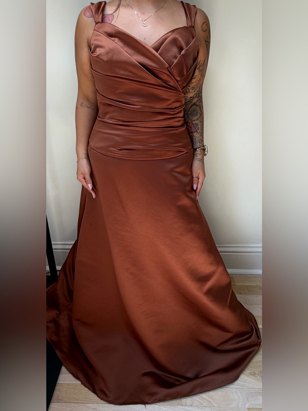 Vintage Watters and Watters 2 Piece Satin Formal gown/ Bridesmaid size 10